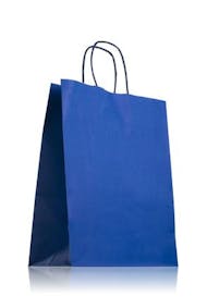 Blue paper bag with handles 24 x 31 cm