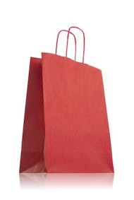 Saco de papel vermelho com alças 24 x 31 cm