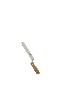 Couteau désoperculant avec manchette en bois 28 cm dentelé