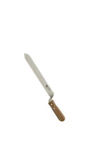 Uncapping honey knife with wooden cuff 24 cm flat