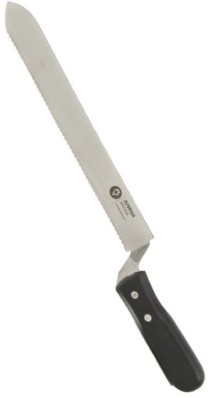 Couteau désoperculant avec manchette en plastique 24 cm dentelé