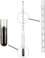 Hydrometer to measure brine in degrees Baume (° BÉ)