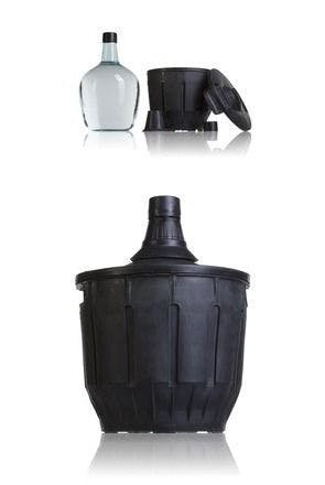 Garrafa 8 litros con funda plastico negra y cubre tapon 8000ml  Embalagens de vidro Garrafas de cristal outros