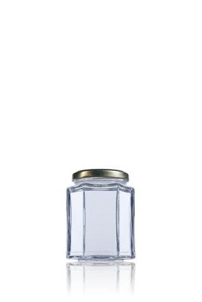 Hexagonal 287 290 ml TO 063 Embalagens de vidro Boioes frascos e potes de vidro para alimentaçao