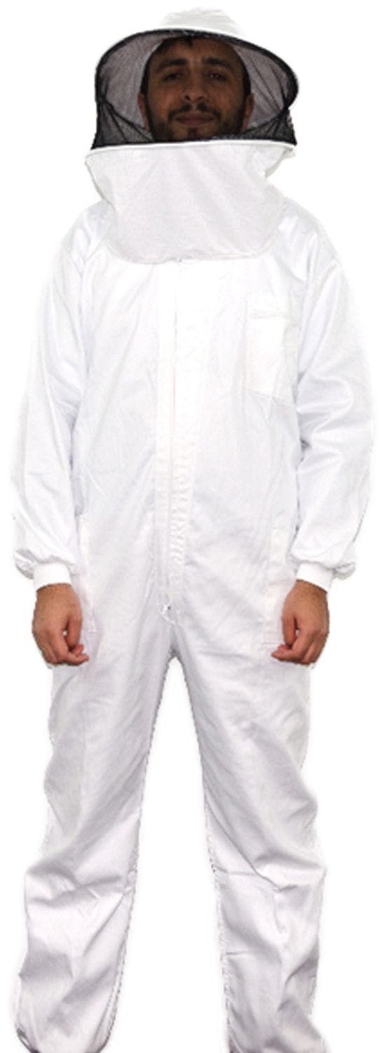 White Tergal beekeeping full suit size 64 with detachable mask