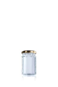 Octogonal 212 ml TO 058 Embalagens de vidro Boioes frascos e potes de vidro para alimentaçao