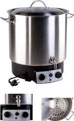 Stainless steel 30 litres pasteurizer with thermostat, timer and tap