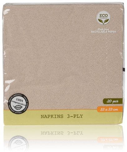 Ecological recycled paper napkins 33 x 33 cm