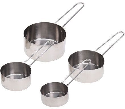 Set of 4 stainless steel measuring cups 60 | 80 | 125 | 250 ml